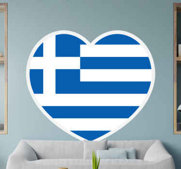 αυτοκόλλητο Ελλάδα με καρδιά χώρα - TenStickers