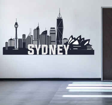 Sydney skyline silhouette skyline wall sticker - TenStickers