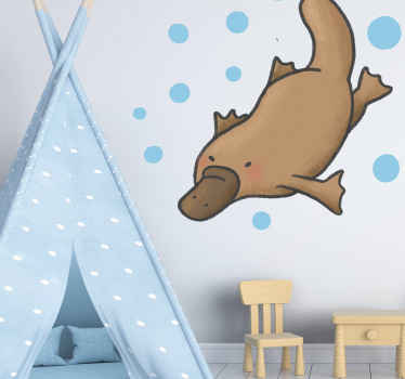 Platypus drawing animal wall sticker - TenStickers