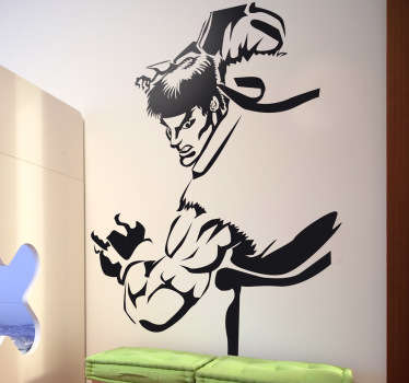 Adhesivo de corte con uno de los luchadores de esta saga de videojuegos de Capcom.