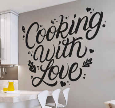 Wandtattoo Gastronomie kochen mit liebe - TenStickers