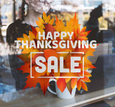 Thanksgiving sale leaf window sticker - TenStickers