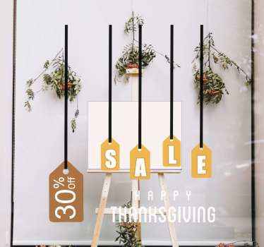 Hanging thanksgiving sale tickets window decal - TenStickers