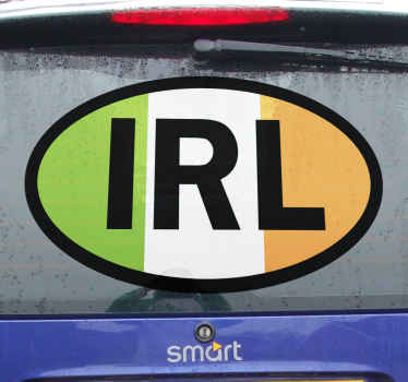 Ireland oval car vinyl sticker - TenStickers