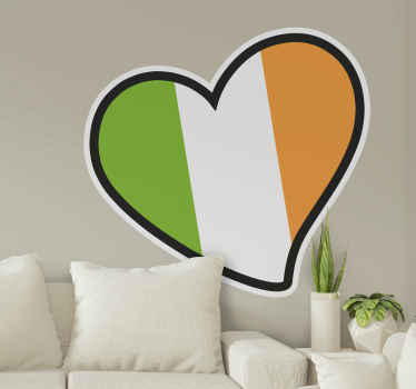 Ireland drawn heart flag sticker - TenStickers