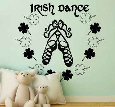 Irish dace shamrock heart dance wall sticker - TenStickers