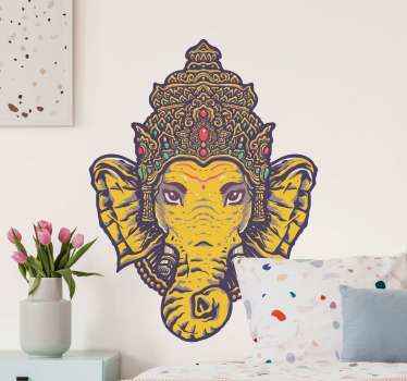 Mandala stílusú ganesha virágos falmatrica - TenStickers