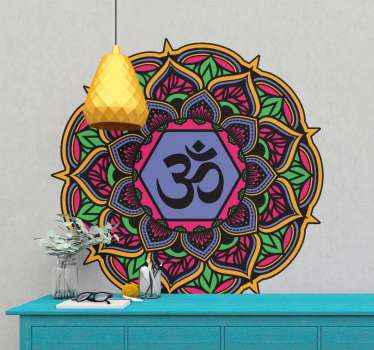 Colorful Om mandala floral wall sticker - TenStickers