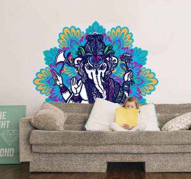 Ganesha Lotus Artwork character sticker - TenStickers