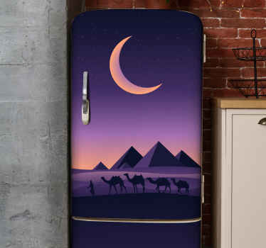 Camels at night time fridge sticker - TenStickers