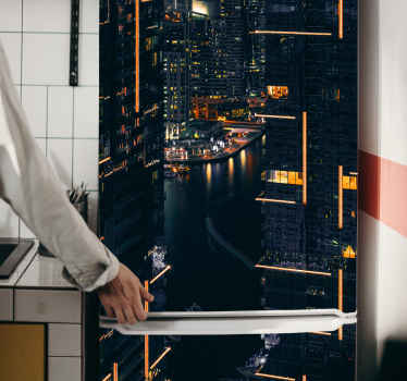 Dubai hotels view  fridge sticker - TenStickers