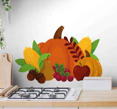 Thanks giving vegetables wall sticker - TenStickers