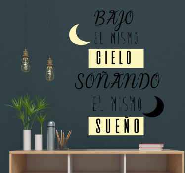 Vinilo frase soñando el mismo sueño - TenVinilo