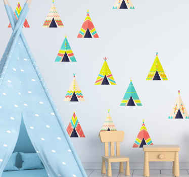 Pack of triangles with tents nursery sticker - TenStickers