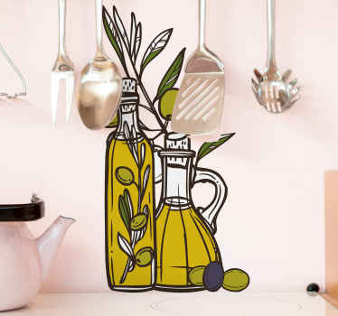 Sticker Alimentation Croquis d'huile d'olive - TenStickers
