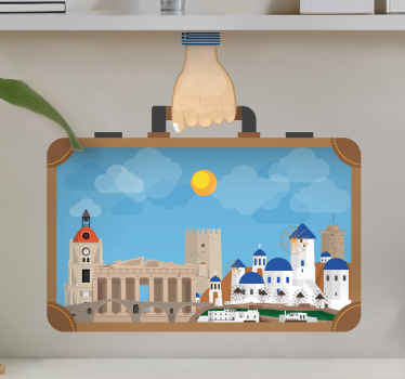 αυτοκόλλητο στην Ελλάδα σε μια βαλίτσα χώρα - TenStickers