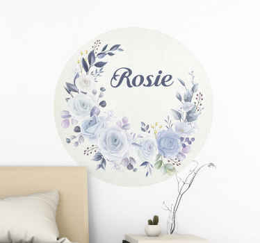 Lila rét virágos keret virág fal matrica - TenStickers