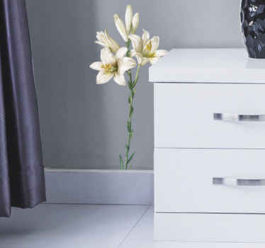 Vintage madonna lily flower wall sticker - TenStickers