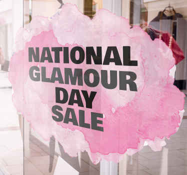 National Glamour day sale  window sticker - TenStickers
