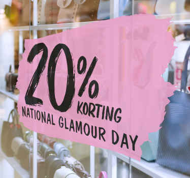 Gepersonaliseerde etalage sticker voor Glamour Day - TenStickers
