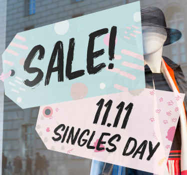 Singles day sale  window decal - TenStickers