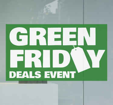 Green Friday deals events  window sticker - TenStickers