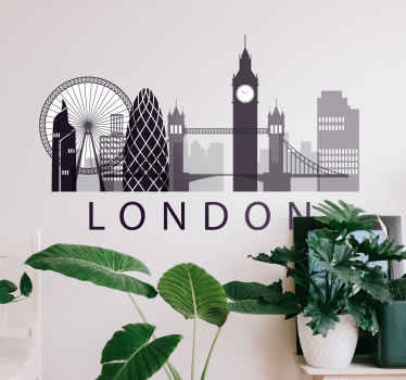 Blue London skyline laptop skins - TenStickers