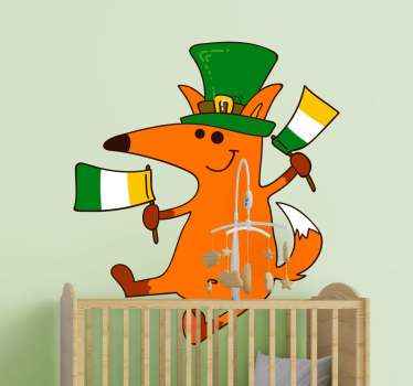 Cartoon Irish fox wild animal decal - TenStickers