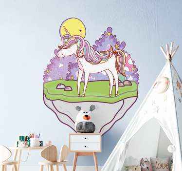 Autocollant animal de compagnie scène de licorne magique - TenStickers