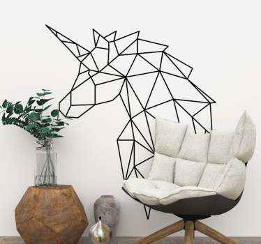 Vinilo unicornio geométrico estilo origami - TenVinilo