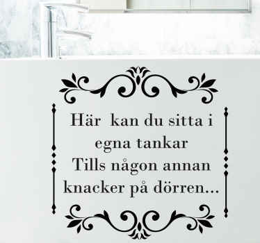 Ha en sittplats för dina tankar text vägg klistermärke - Tenstickers