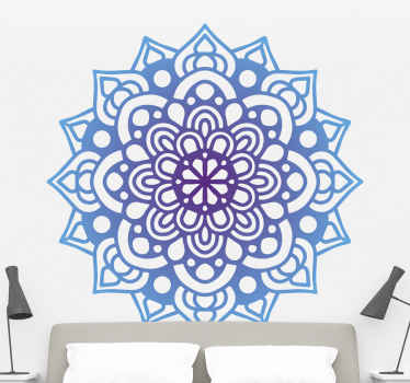 Mandala in blue shades floral wall sticker - TenStickers