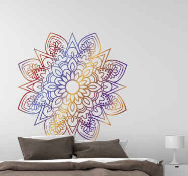 Vivid fiery mandala floral wall decal - TenStickers