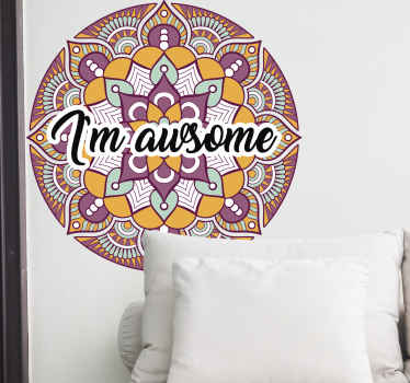 Wandtattoo floral Feder mandala ich bin super - TenStickers
