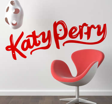 Logotipo caligráfico de la exitosa y sexy cantante americana autora de temas como I kissed a girl.