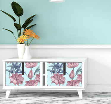 Autocolantes para móveis Aquarela azul floral - TenStickers