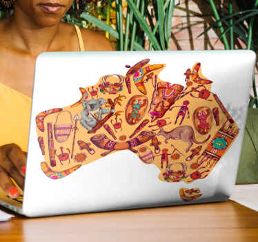 Aboriginal Australian map pattern laptop skins - TenStickers