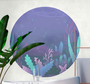 Purple Toned Underwater Scene shower sticker - TenStickers
