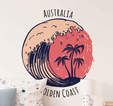 Australia Gold Coast Stamp stickers - TenStickers