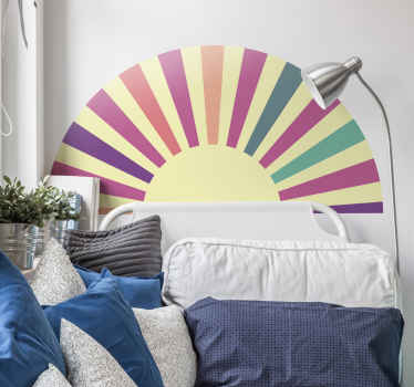 70's Geometric Sun BED decoration wall sticker - TenStickers