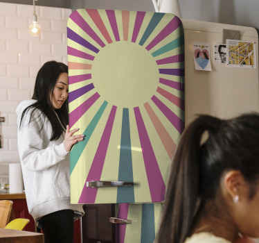 Kühlschrank Aufkleber 70er jahre geometrischer sonnenkühlschrank - TenStickers