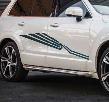 Duża naklejka na samochód jasnoniebieski pasek wyścigowy - TenStickers