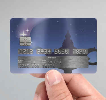 Lamp and stars  credit card sticker - TenStickers