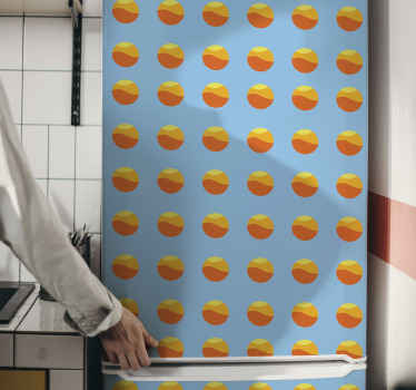Sticker Frigo Réfrigérateur sticker soleil des années 70 - TenStickers