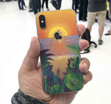 Sticker IPhone sonnenuntergang mit palmen - TenStickers
