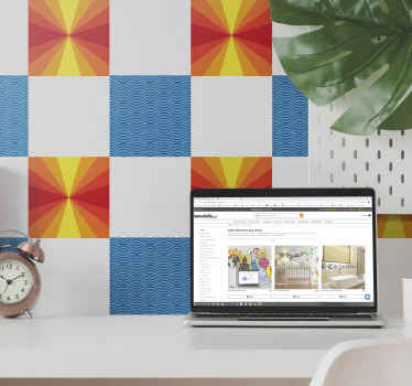 Vinobraní západ slunce dlaždice nálepka - TenStickers