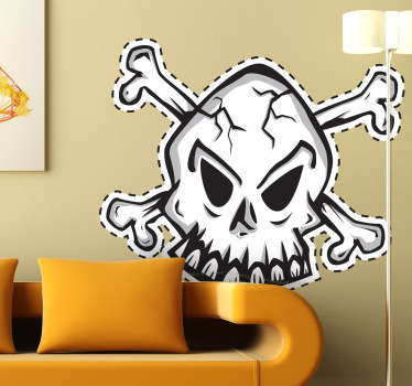 Trimmed Skull Sticker - TenStickers