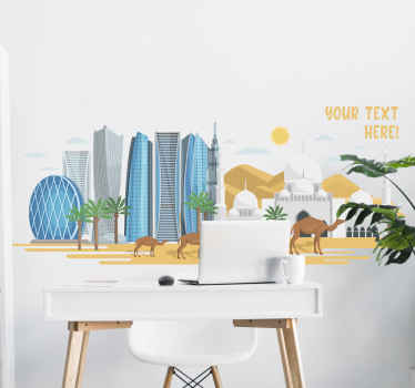 Customizable name UAE typical elements sticker - TenStickers