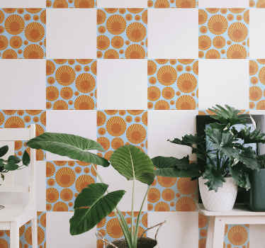 Autocolantes azulejos decorativos Sol dos anos 70 - TenStickers