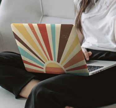 Abstract vintage sunset laptop skins - TenStickers